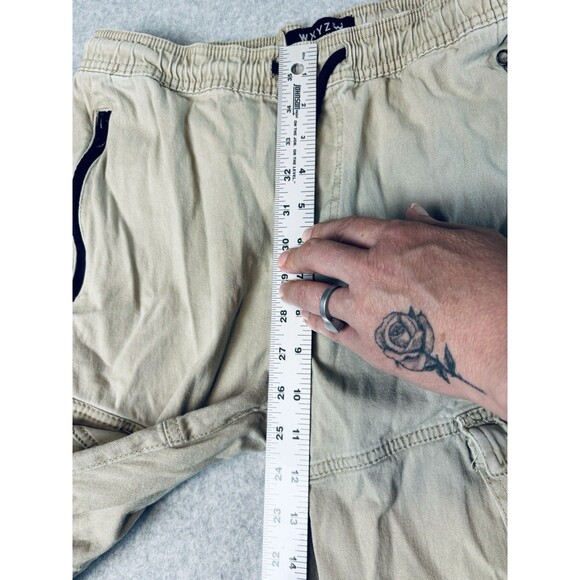 WXYZ Cargo Pants Tan Youth Size Medium - Zippers Pockets Elastic Waist - Picture 7 of 10